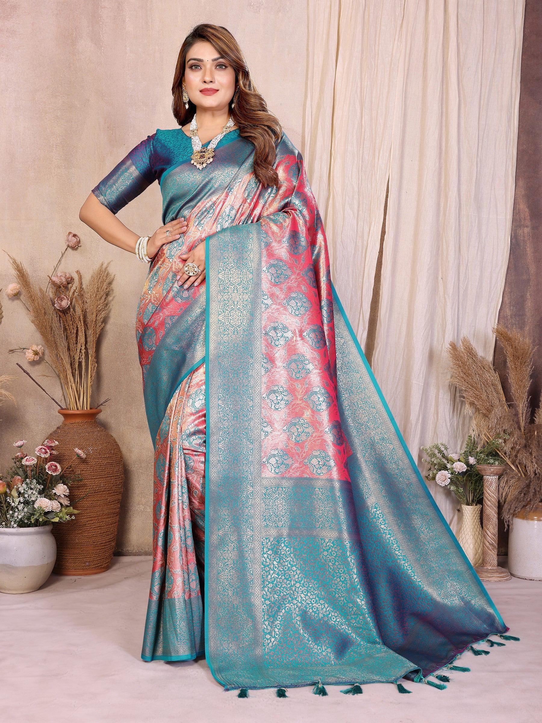 Anaita Banarasi Tissue Silk Saree | Grocsy