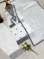 Teeya Creation Womens Trendy Stylish Embroidery Thread Work Black Kurta Set | Grocsy