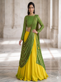 Teeya Creation Women's New Green Designer Lehenga Choli Set with Sequin Embroidery Work | Grocsy