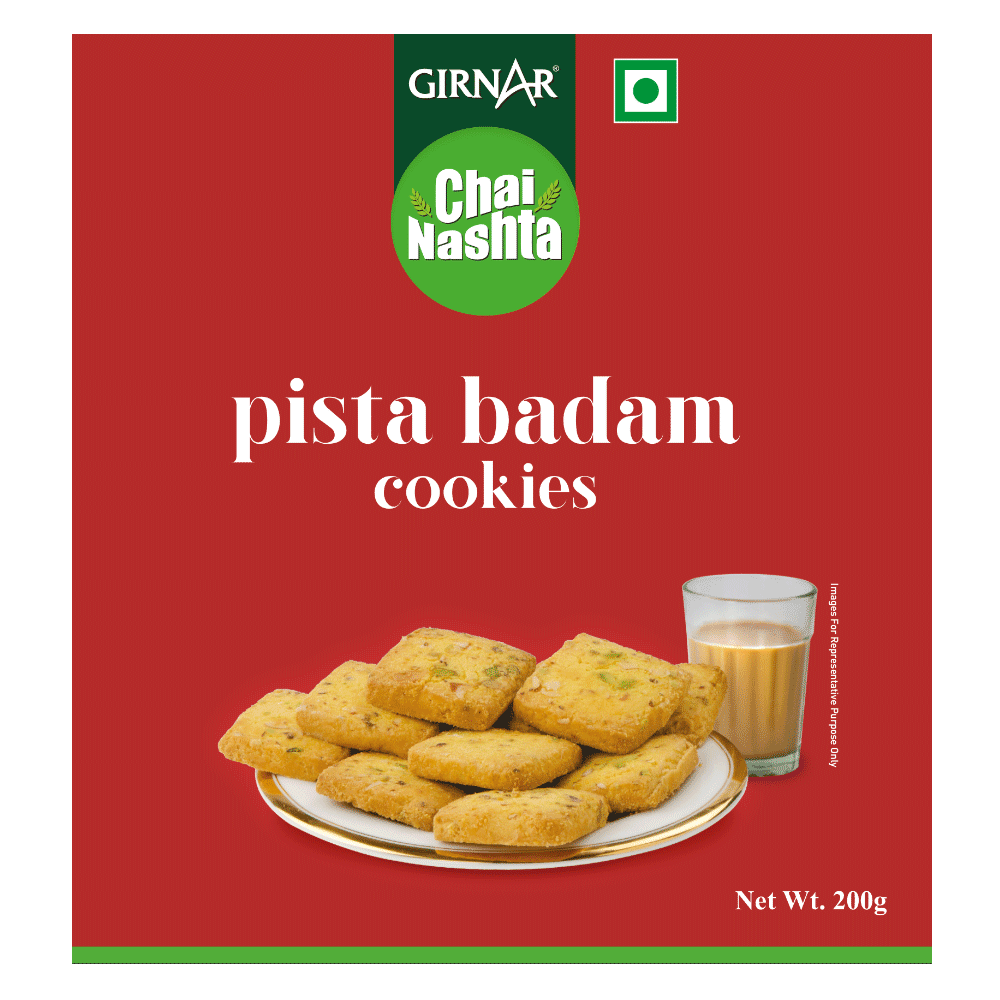 Girnar Chai Nashta - Pista Badam Cookies | Grocsy