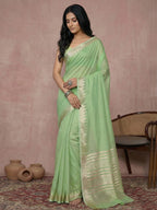 Anaita Rama Cotton Saree With Blouse | Grocsy