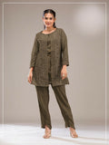 Anaita Mehendi Faux Georgette Readymade 2 Piece Set with Embroidery Work | Grocsy