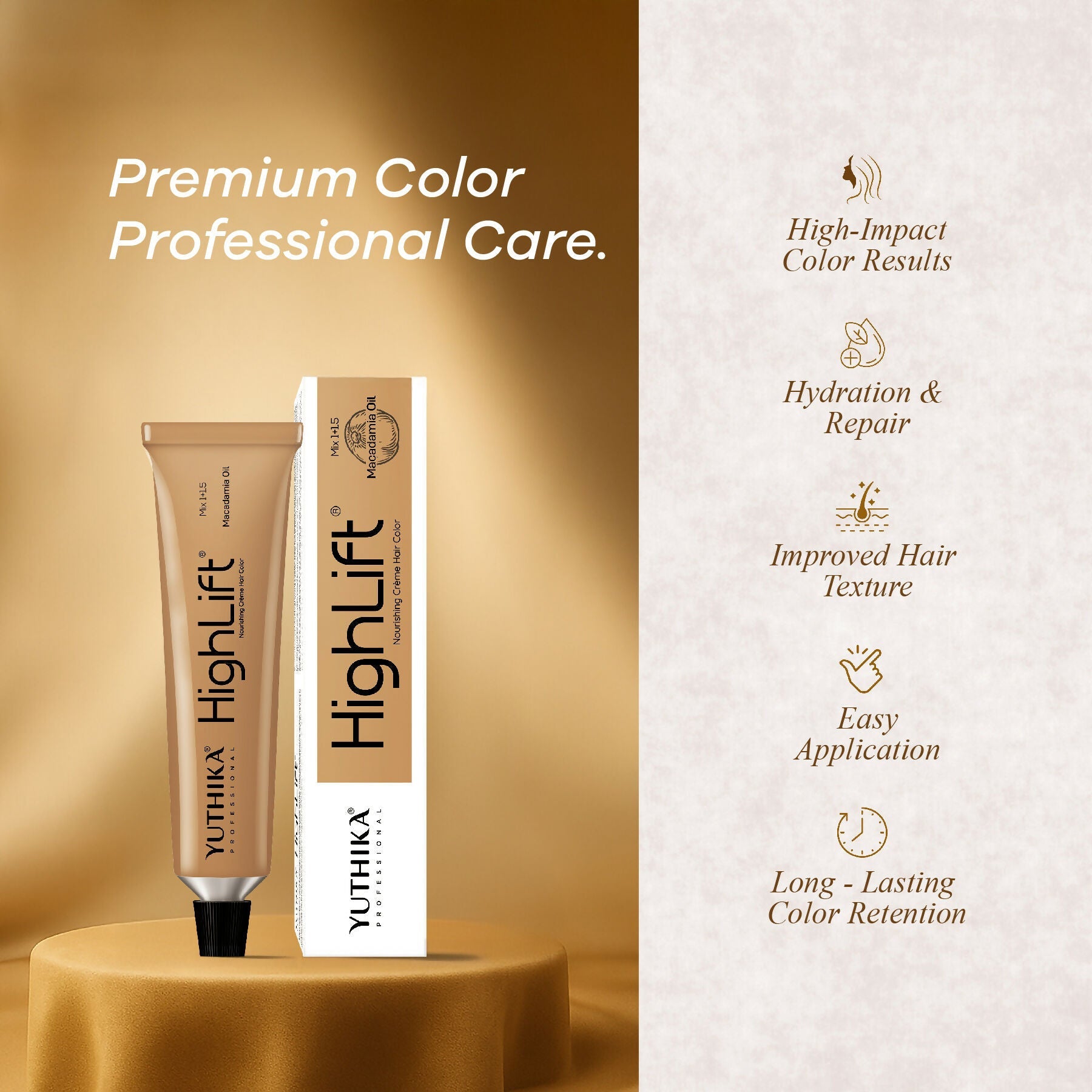 Yuthika Professional High lift Creme Hair Colour 12.5 Very Light Mahogany Brown | Grocsy