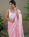Vamsee Kamal Pink Organza Saree | Grocsy