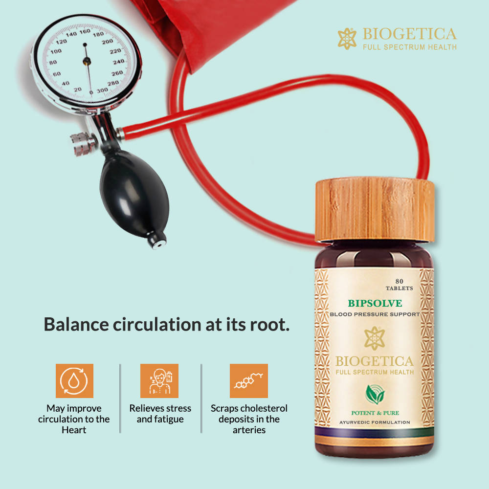 Biogetica Bipsolve (Blood Pressure Support) 80 Tablets | Grocsy