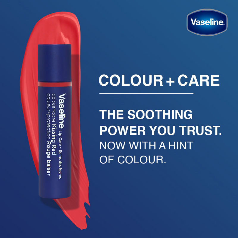 Vaseline Lip Care Colour + Care Tinted Lip Balm Stick - Kissing Red | Grocsy