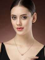 NVR Women's Rose Gold American Diamond Metal Chain | Grocsy