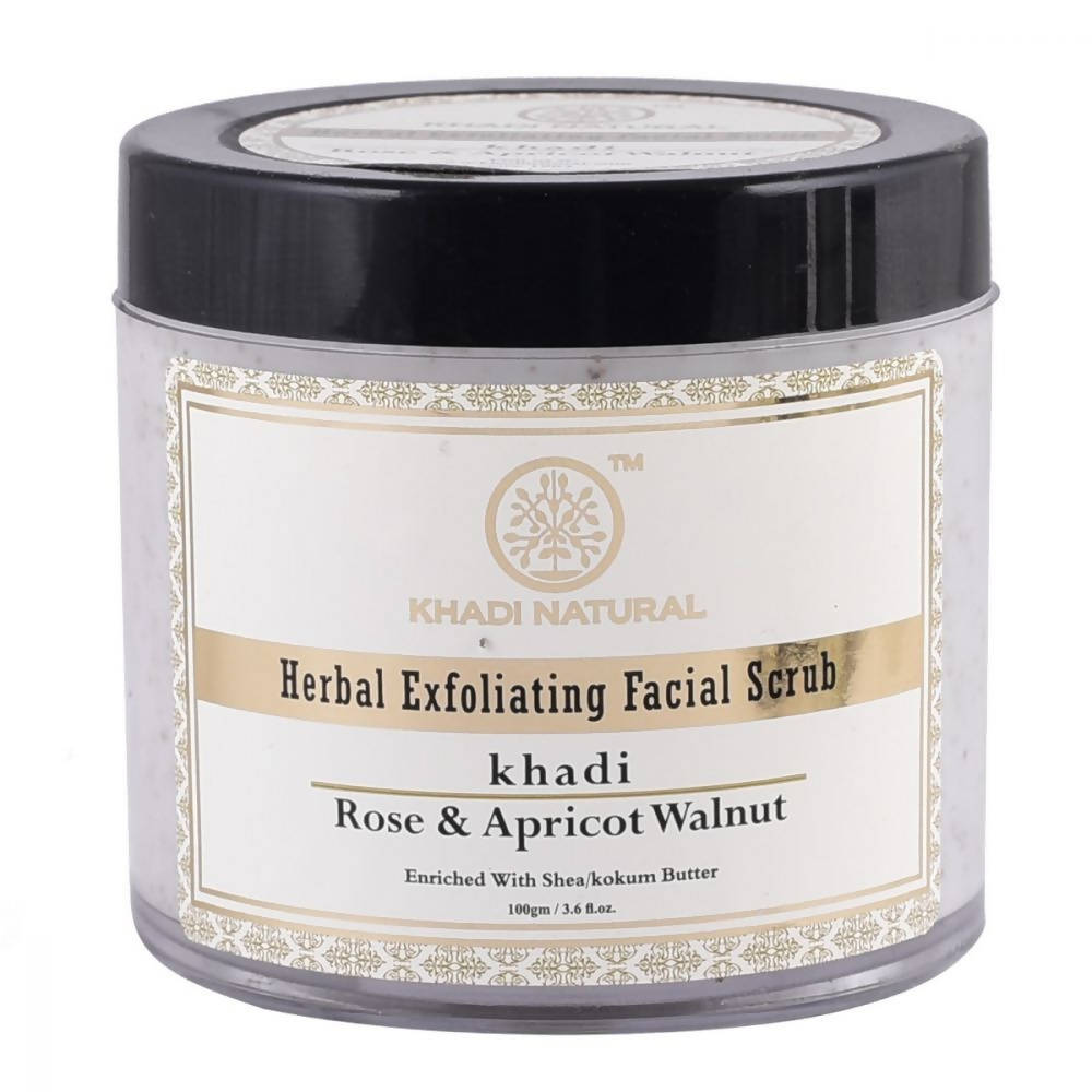 Khadi Natural Rose & Apricot Walnut Herbal Exfoliating Facial Scrub | Grocsy