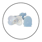 Safe-O-Kid-Baby Pacifier/Nipple With Chain And Clip, in cute Cartoon shape Helps In Preventing From Dust - (Blue) | Grocsy