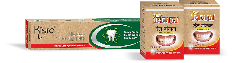Kisra Vimal Dant Manjan & Herbal Toothpaste Kit | Grocsy
