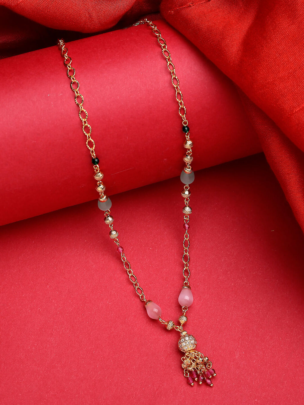 NVR Women's Multicolor Gold-Polished Minimal Chain | Grocsy