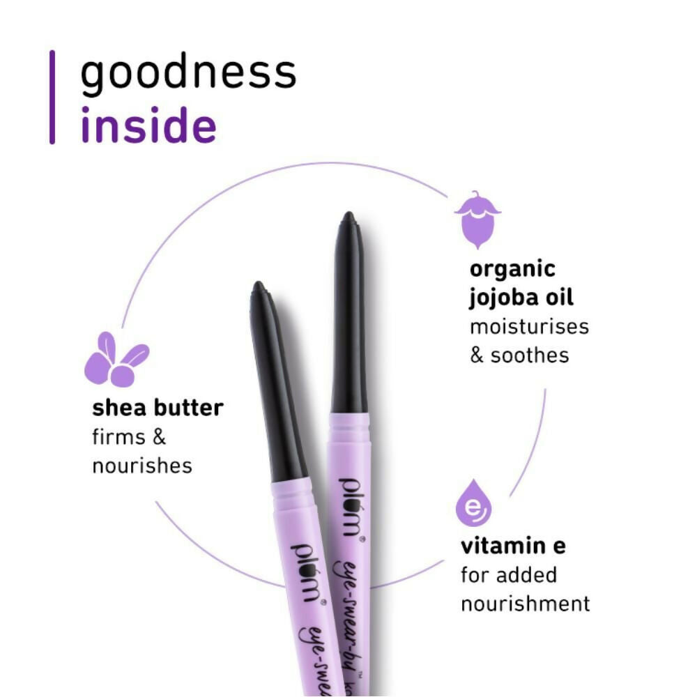 Plum Eye-swear-by Kohl Kajal - Deep Black | Grocsy