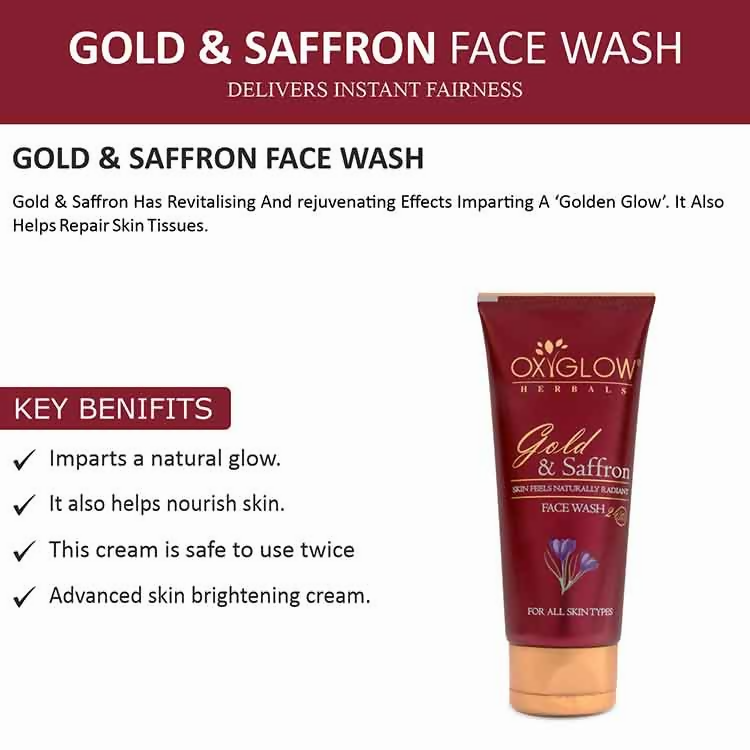 Oxyglow Herbals Gold & Saffron Face Wash | Grocsy
