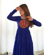 Joban Fashion Royal Blue Kurta Set Chanderi Sequence Embroidery Work | Grocsy
