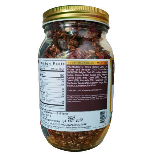 Thenibblebox Belgian Dark Chocolate Granola | Grocsy