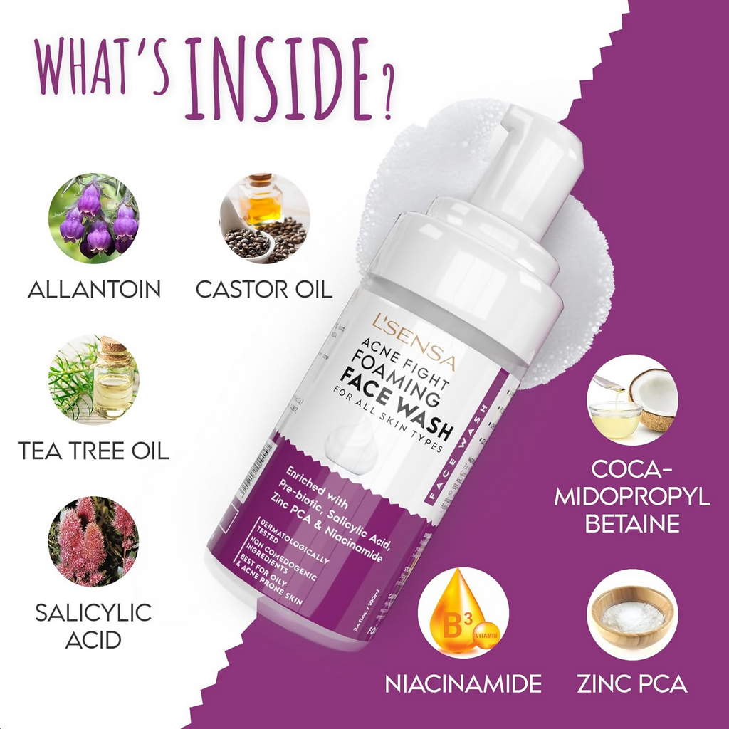L'Sensa Foaming Face Wash For Acne And Pimples For All Skin Type | Grocsy
