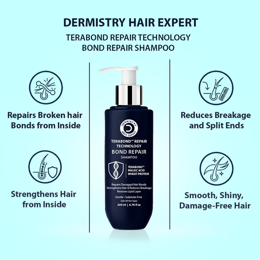 Dermistry Bond Repair Shampoo with TeraBond Maleic Acid Protein Strengthens Weak Hair | Grocsy