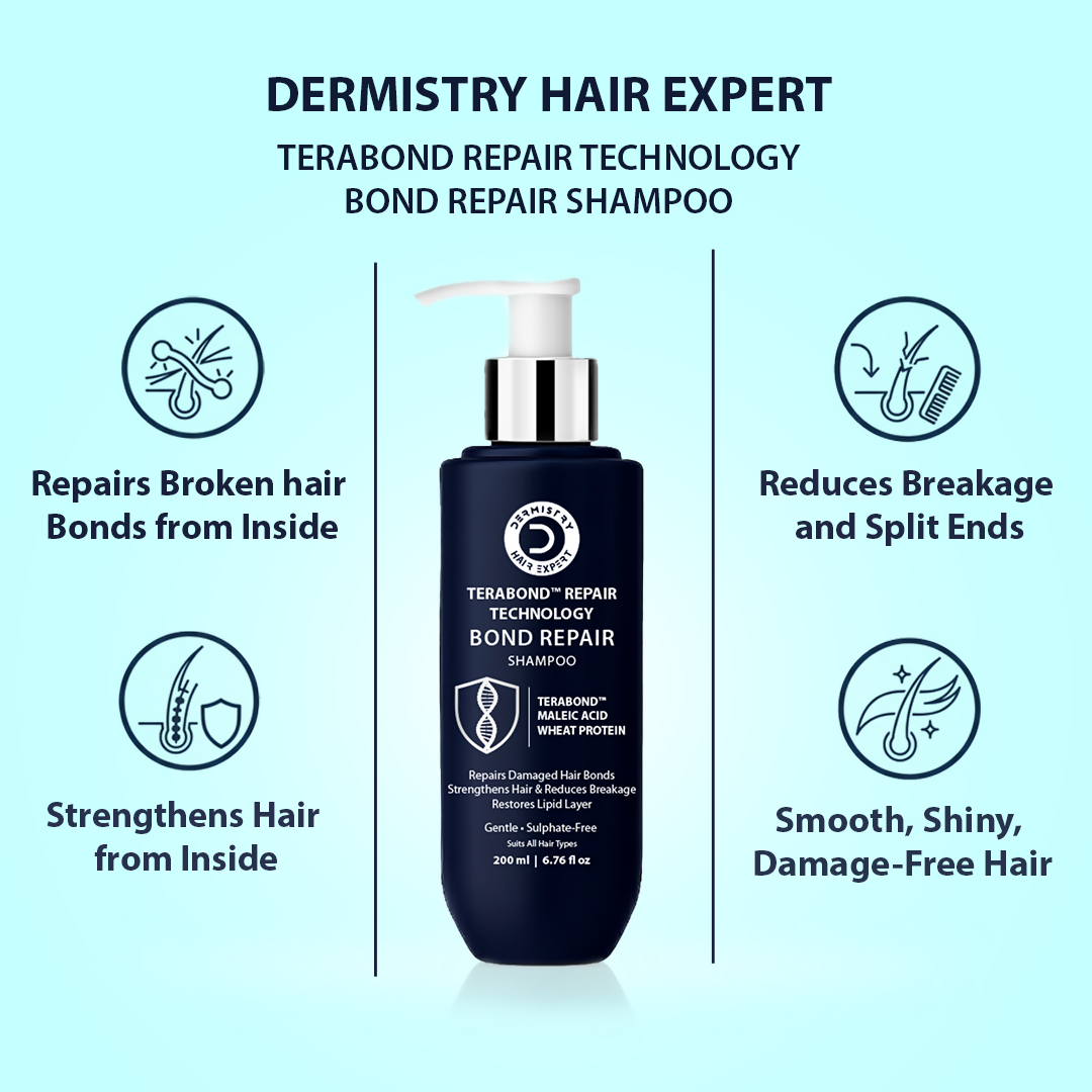 Dermistry Bond Repair Shampoo with TeraBond Maleic Acid Protein Strengthens Weak Hair | Grocsy