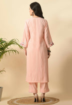 Joban Fashion Peach Cotton Rayon Kurta Set | Grocsy