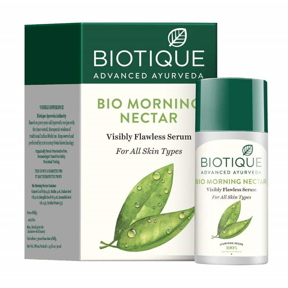 Biotique Advanced Ayurveda Bio Morning Nectar Visibly Flawless Serum | Grocsy