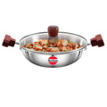 Hawkins Tri-Ply Stainless Steel Deep-Fry Pan with Glass Lid Silver (SSD15G) | Grocsy