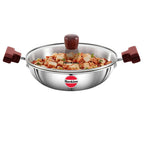Hawkins Tri-Ply Stainless Steel Deep-Fry Pan with Glass Lid Silver (SSD15G) | Grocsy