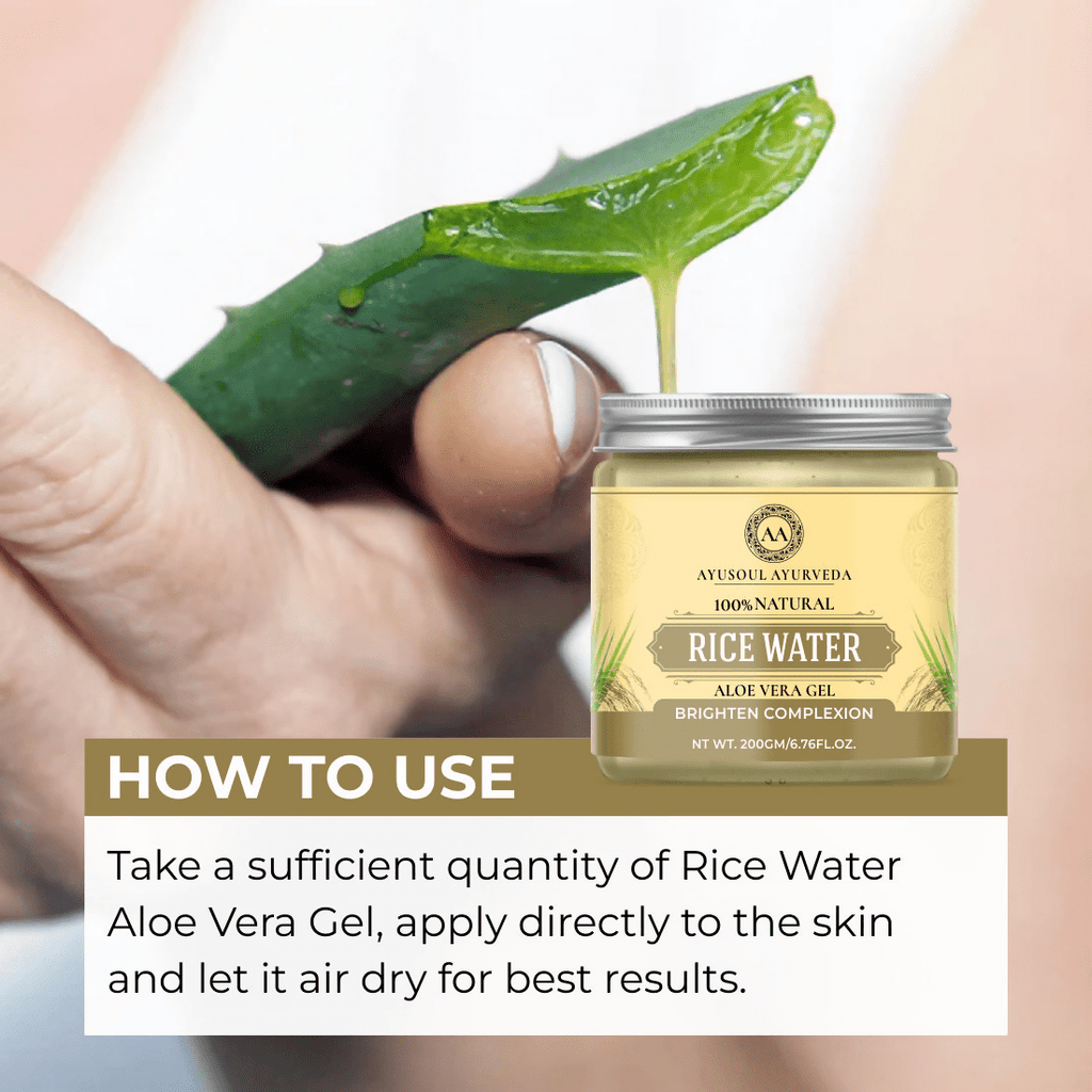 Ayusoul Ayurveda Rice Water Aloe Vera Gel For Body Skin Treatment | Grocsy