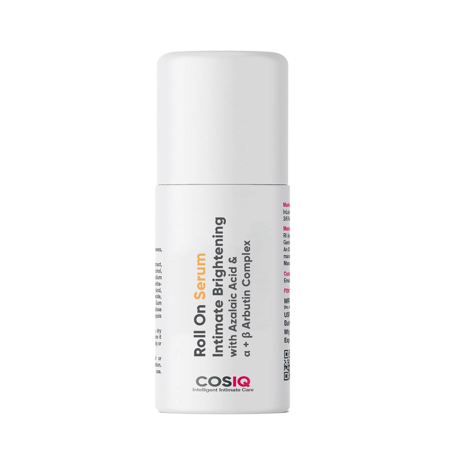 Cos-IQ Intimate Brightening Roll-On Serum, With Azelaic Acid & Alpha + Beta Arbutin Complex | Grocsy