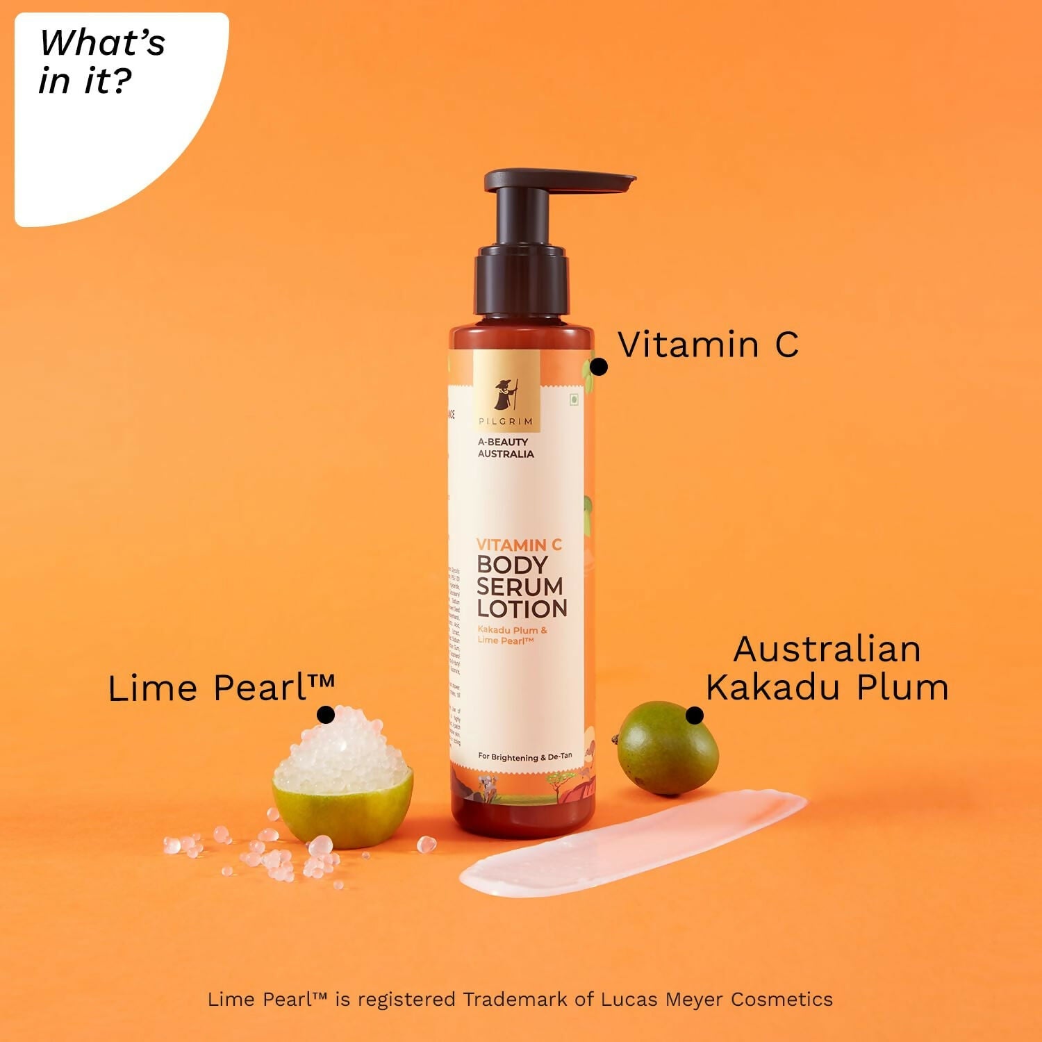 Pilgrim Australian Vitamin C Body Serum Lotion with Kakadu Plum & Lime Pearl, Fades Dark Spots & Evens Skin Tone For Brightening & Detan | Grocsy