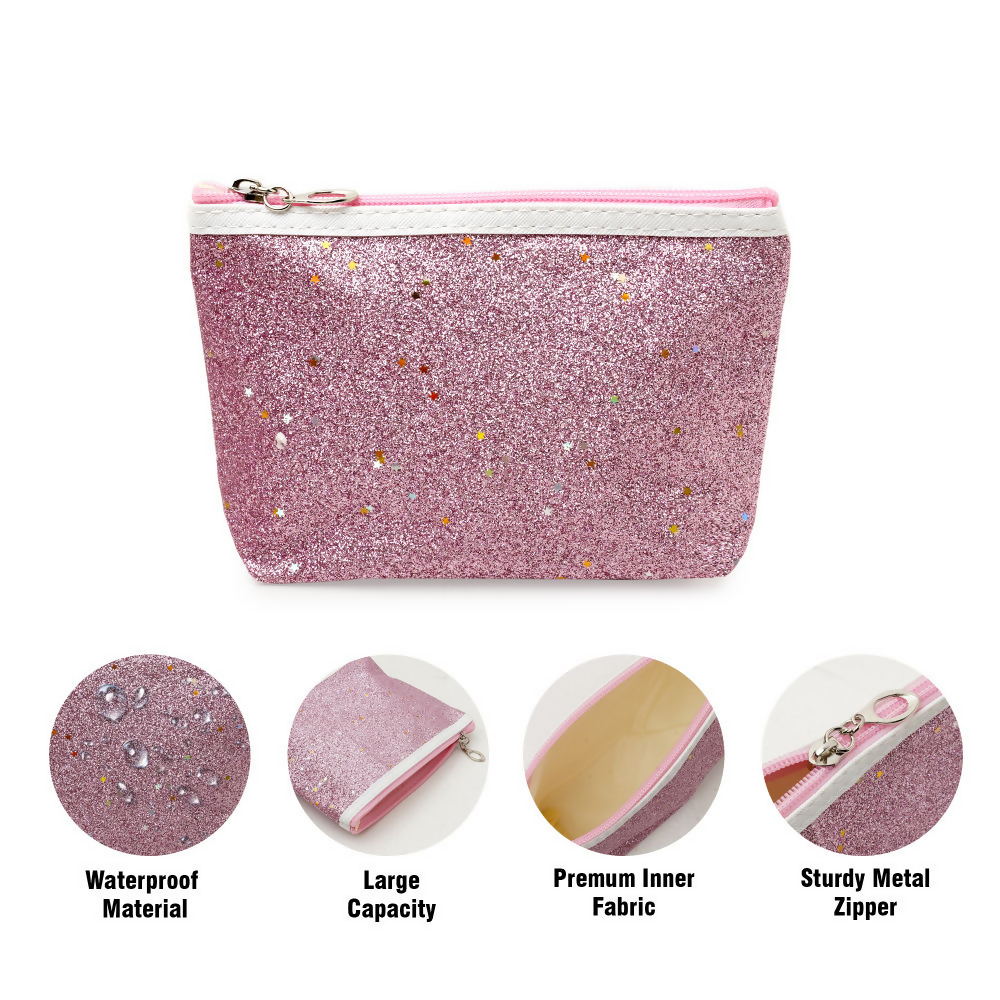 Bronson Professional Glitter Bling Mini Makeup Travel Pouch Kit | Grocsy