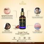 Tamas Pure Ayurveda 100% Organic Grape Seed Cold Pressed Carrier Oil- USDA Certified Organic- 30ML | Grocsy