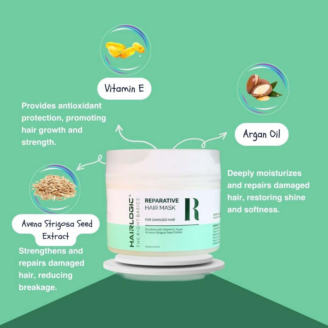 Hair Logic Reparative Mask For Damaged Hair Ideal for Men & Women | Grocsy