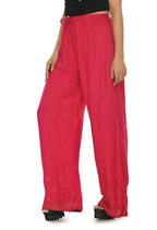 Mominos Fashion Moeza Reyon Cotton Red Color Sirsoki Work Palazzo | Grocsy