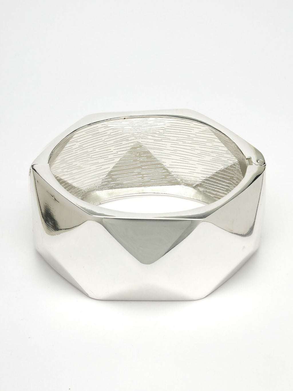 NVR Women Rhodium-Plated Kada Bracelet | Grocsy