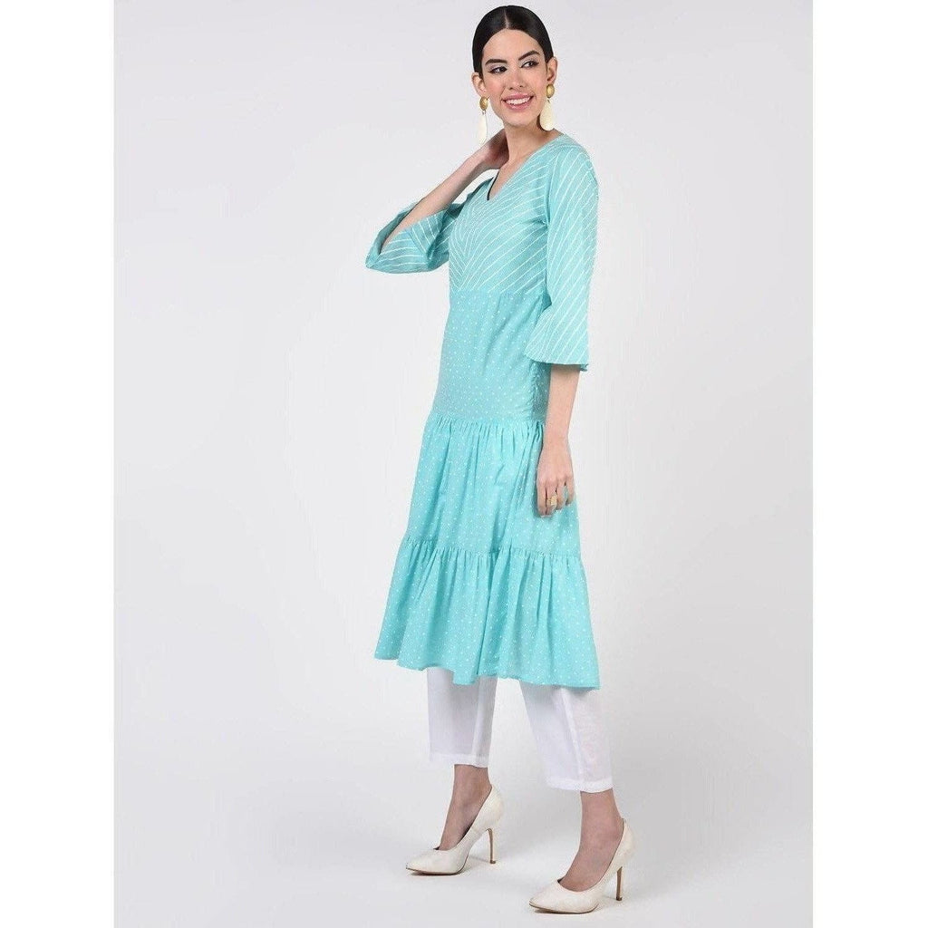 Cheera Women's A-Line Khadi Print Kurta (CH072K) | Grocsy