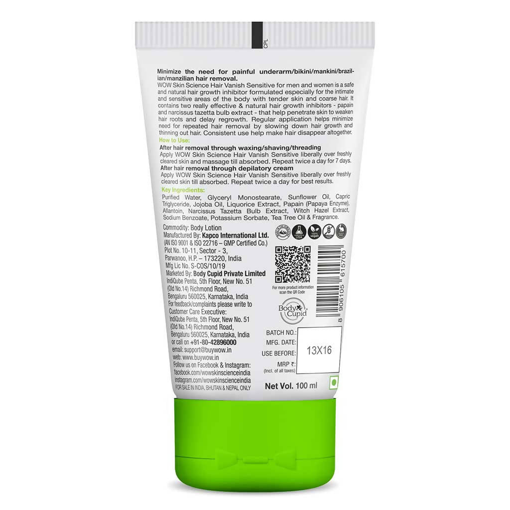 Wow Skin Science Hair Vanish Sensitive | Grocsy
