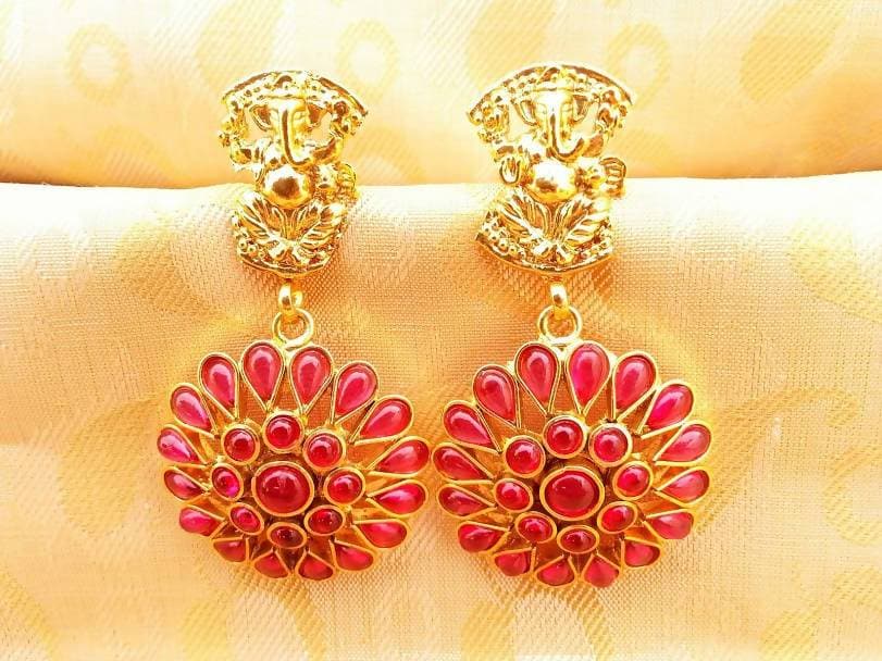 Pink Kemp Ganesha Earrings | Grocsy