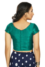 Aastha Fashion Women's Sea Green Art Silk Designer Party Wear Readymade Blouse | Grocsy