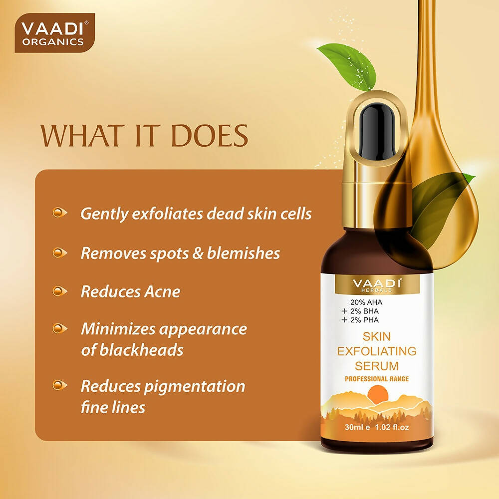 Vaadi Herbals Skin Exfoliating Serum With 20% AHA & 2% BHA & 2% PHA | Grocsy
