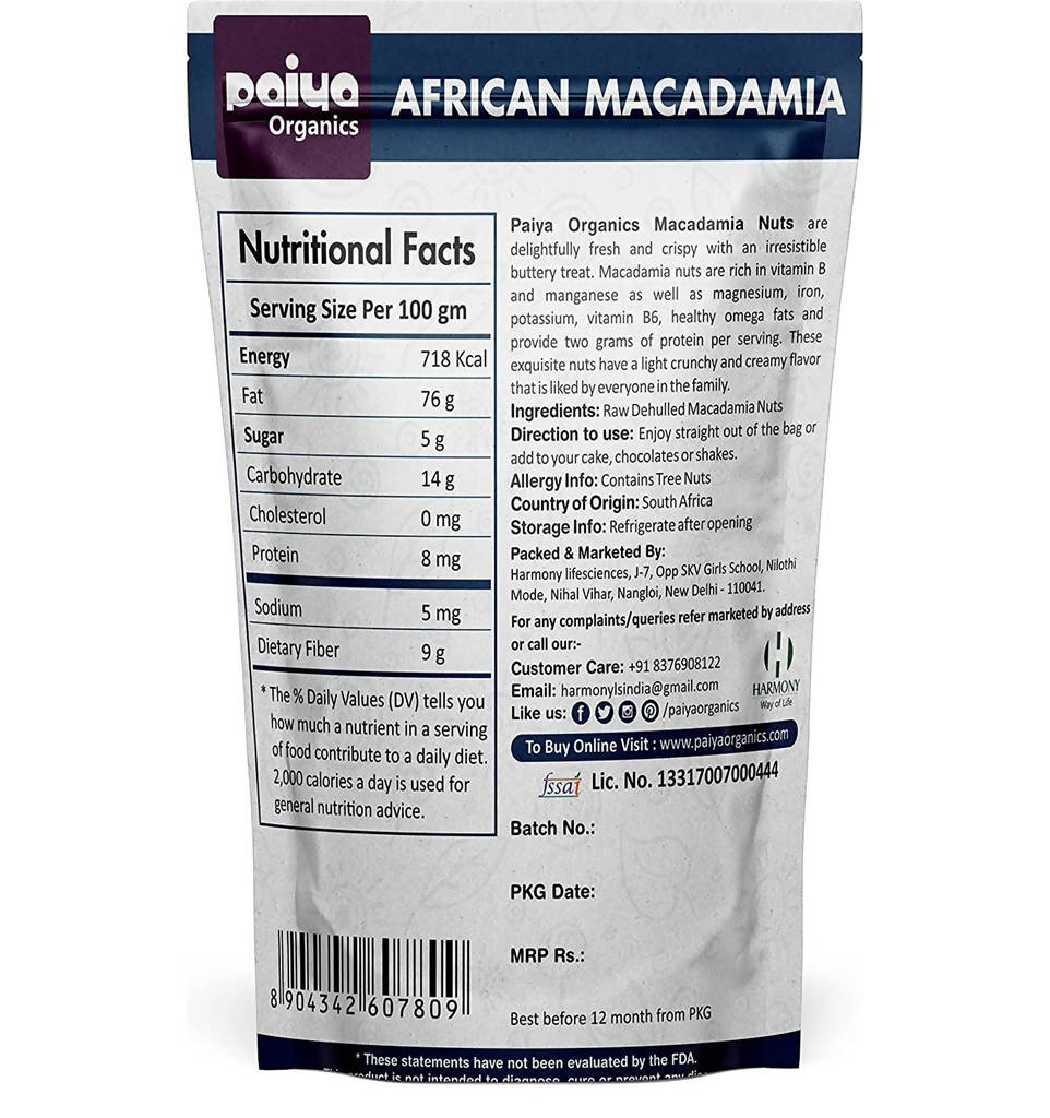 Paiya Organics African Macadamia Exotic & Healthy Nuts | Grocsy