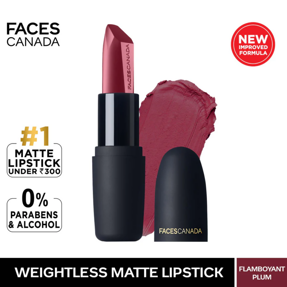 Faces Canada Weightless Matte Finish Lipstick - Flamboyant Plum 12 | Grocsy