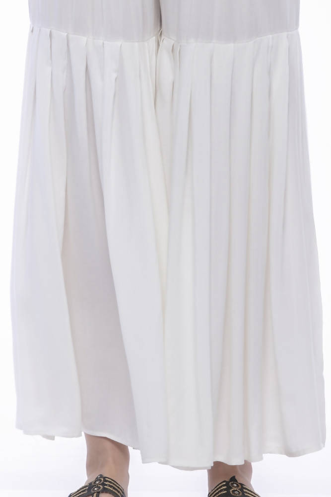 Mominos Fashion Reyon Cotton Off White Palazzo | Grocsy
