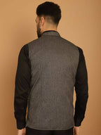 Even Apparels Nehru Jacket With Welt Pockets - Grey | Grocsy