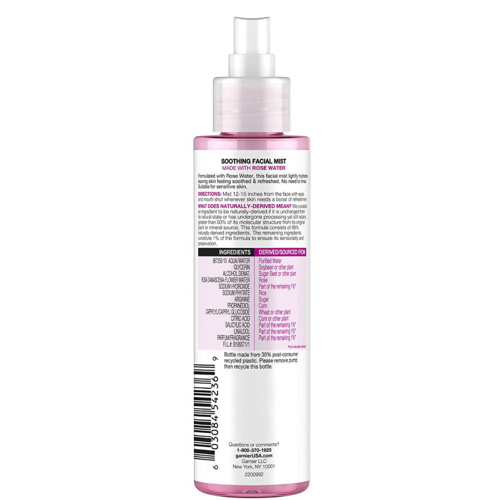 Garnier Skin Active Soothing Facial Mist with Rose Water | Grocsy
