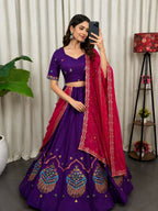 Lehenga Mart Purple Designer Navratri Lehenga Choli for Women | Grocsy