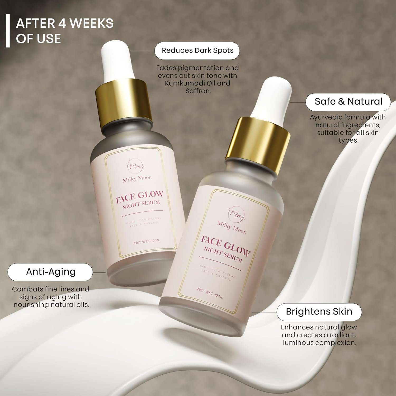 Milky Moon Face Glow Night Serum Dark Spot & Brightening Face Serum | Grocsy