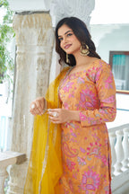 Teeya Creation Multi Color Chinnon Silk With Heavy Embroidery With Positiona Print Fully Stitched Sharara Suit | Grocsy