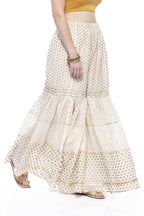 Mominos Fashion Trendy Cotton Off White Gold Print With Gota Sharara | Grocsy