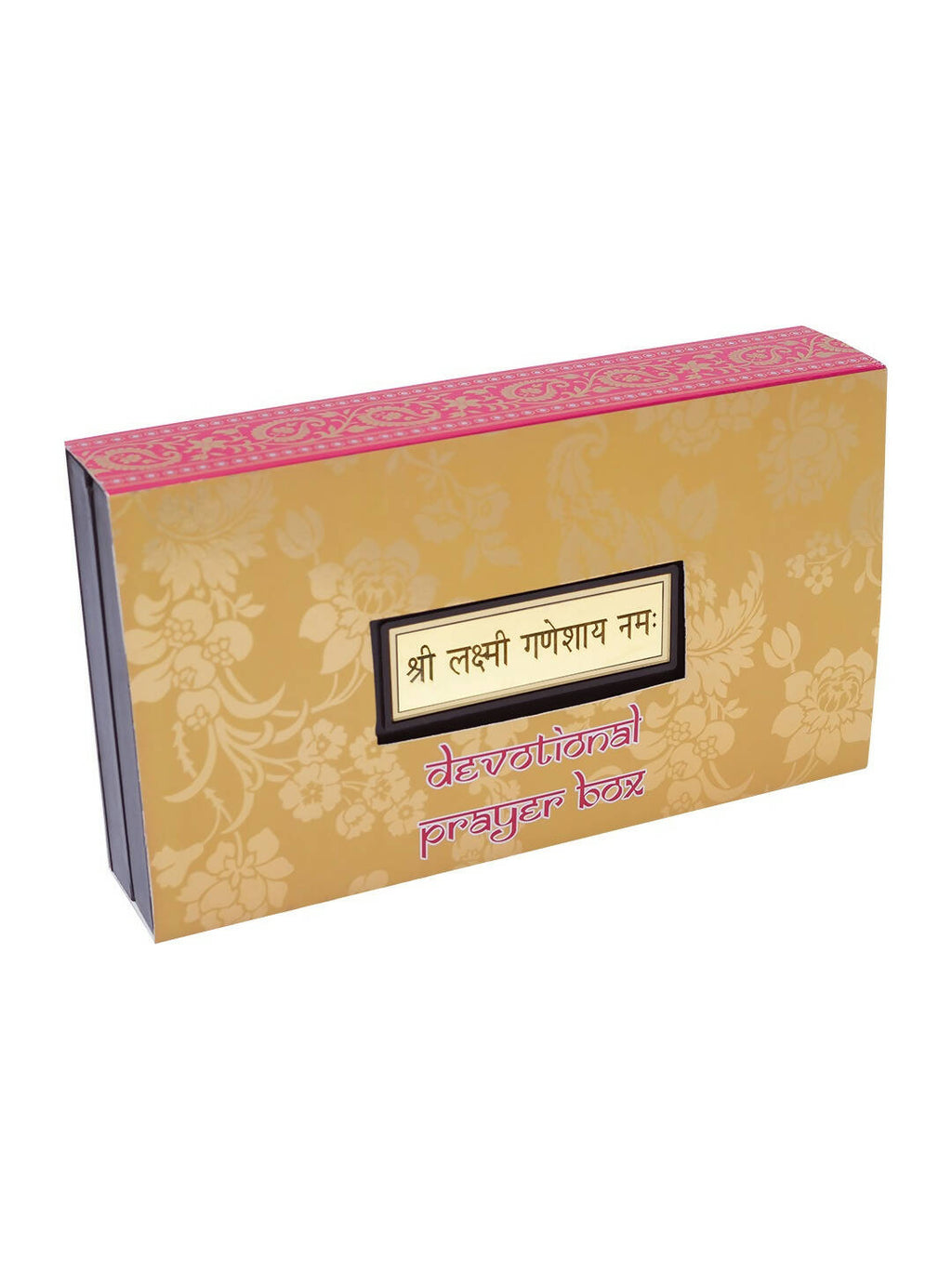 Golden Peacock Brown & Gold-Toned 24 Ct Gold Foil Laxmi And Ganesh Pooja Box | Grocsy
