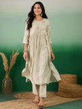 Green Embroidered Muslin Kurta and Trouser - Berlin | Grocsy